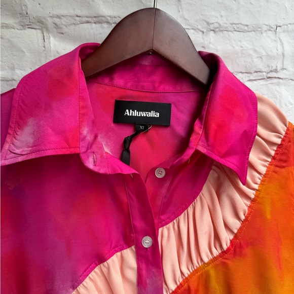 AHLUWALIA
watercolour-effect colour-block blouse size 12 US L - Picture 9 of 16
